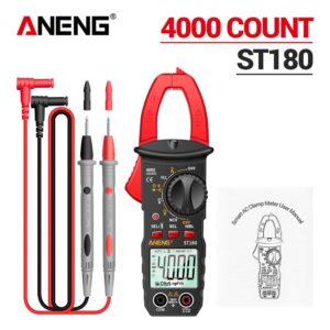 ANENG ST180 4000 Counts Digital Clamp Meter AC Current Multimeter Ammeter Voltage Tester Car Amp Hz Capacitance NCV Ohm Tool