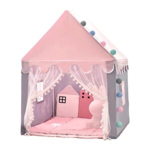 Large Kids Tents Tipi Baby Play House Child Toy Tent 1.35M Wigwam Folding Girls Pink Princess Castle Child Room Decor