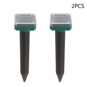 2/4Pcs Ultrasonic Solar Power Pest Outdoor Repellent for Snake Mosquitoes Mouse Mole Animal LED Light Repeller Yard Garden