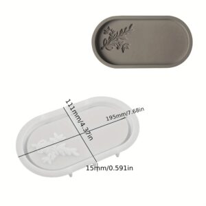 1pc Rose Butterfly Carved Oval Concrete Storage Tray Silicone Mold – DIY Gypsum Cement Dish Tray Mold