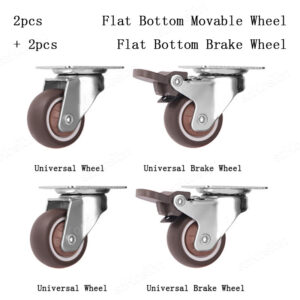 4pcs 1 1.25 1.5 2 Inch Furniture Caster Soft Rubber Universal Wheel Swivel Caster Roller Wheel For Platform Trolley Accessories