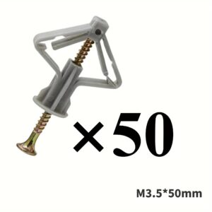 10/50 M3.5 Sets Hollow-Wall Anchors Drywall Anchor Kit With Screws Expansion Tube Pipe Self Drilling With Zinc Plated Screws
