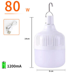 200w USB Rechargeable LED Bulb Camping Light 5 Lighting Modes Hanging Tent work light Portable Emergency Bulb for Garden Outdoor