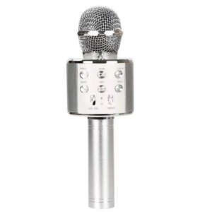WS858 Karaoke Microphone for Kids Singing 5 in 1 Wireless Bluetooth Microphone with LED Lights Machine Portable Mic Speaker
