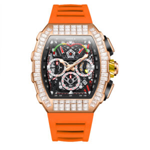 New Luxury Men’s Watch ONOLA Unique Fashion Diamond Inlaid Design Automatic Mechanical Waterproof Tape Watch Men