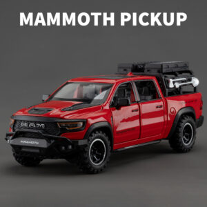 1:32 DODGE Mammoth 1000 TRX Alloy Pickup Car Model Diecast Metal Off-road Vehicle Model Sound and Light Simulation Kids Toy Gift