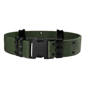 A Men’s Tactical Outer Belt Made of Nylon Material, with a Metal Fixing Ring and Adjuster Buckle, Suitable for Outdoor Sports.