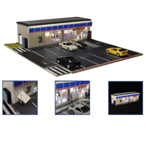 1/64 Car Diorama Garage Parking Lot Model LED Lighting PVC Garage DIY Scene DieCast Car Model For Children Christmas Present