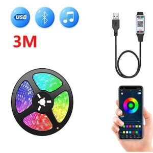 USB Led Strip Lights DC 5V RGB 5050 Bluetooth APP Control Led Flexible Diode Decoration For TV Backlight Lamp Ribbon 1/2/3/5M