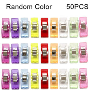 50Pcs/set Sewing Clips Colorful Clips Plastic Craft Crocheting Knitting Safety Clip Assorted Color Binding Clip Paper