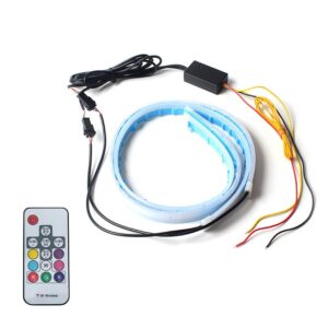 2PCS APP Motorcycle car Flowing Turn Signal Lamp LED Daytime Running Lights Tail Light Waterproof Decoration Strip Tail Light