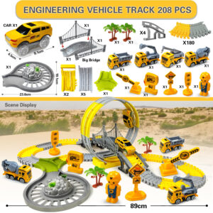 Track Car Train Toys Children Electric Track Toy Car Engineering Car Kids Educational Toys for Children Birthday Gift