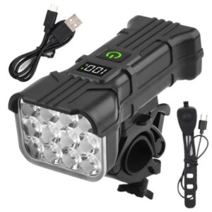 12 LED Bicycle Front Light Rechargeable Bike Light with Horn MTB Bicycle Head Lights Cycling Bike Safety Lamp for Night Riding