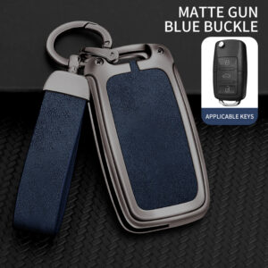 Metal Leather Car Key Case Cover For Volkswagen VW Polo Golf Passat Tiguan Beetle Caddy T5 Up Eos Skoda Octavia Seat Leon Altea