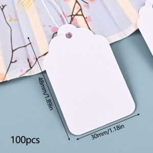 100Pcs/Lot Blank Price Label Tags With String Rectangular Kraft Paper Lable Jewelry Price Display Cards Promotion Label for Sale