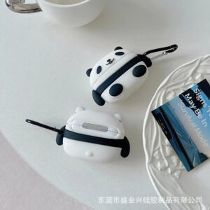 Headset Box For Cute 3D Cartoon Panda Wireless Silicone Earphone Case For Airpods 1 2 3 Pro Cover Funda