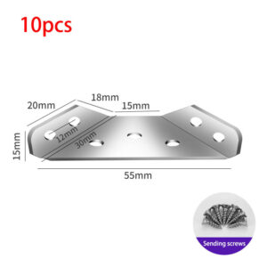 10/20pcs Stainless Steel Angle Corner Brackets Universal Furniture Corner Connector Brace Joint Fastener Bedframe Cabinet Drawer