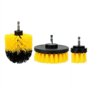 3pcs/set Drill Scrubber Brush Kit Car Brush Automobile Detailing Auto Care Hard Bristle Cleaning Tool For Auto Exterior Bat