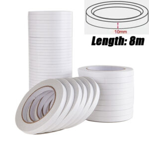 10 Rolls Strong Tape Sticker Double Sided Adhesive Tape 8M Ultra-thin White for Home Office Craft Double Sided Tape Sticky Paper