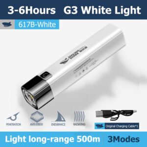 Smiling Shark 617B Mini Flashlight, Small Pocket Portable Strong Light Torchlight, for Daily Use Outdoor Hiking