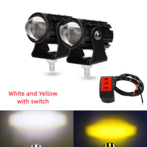 Motorcycle Mini Driving Light Dual Colo for Headlight Auxiliary Spotlight Lamp R ATV Scooter Moto Fog Light Accessories 12V