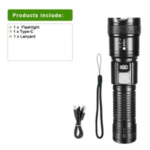 100000 Lumens LED Flashlight Ultra Long Range Illumination Torch Portable Rechargeable Lantern Outdoor Tactical Flashlight