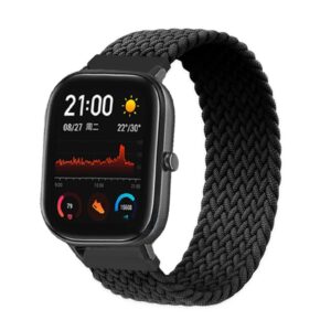 20mm 22mm Braided solo loop For Amazfit GTS 4/2/2e/GTS2 Mini/GTR 4/2/2e/3/Pro 47mm stratos Bracelet Watch band Amazfit bip strap