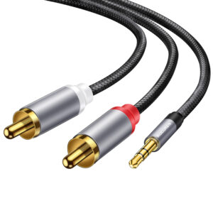 Rocoren 3.5mm to 2RCA Cable Aux Audio Cable 3.5 Jack to 2 RCA Male Adapter Splitter for TV Box Video Amplifier Speaker Wire Cord
