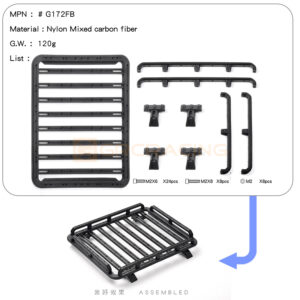 1/10 Rc Car Modification Accessories For Trx4 Bronco G500 Trx6 G63 Axial Scx10 Iii Yikong Metal Roof Rack