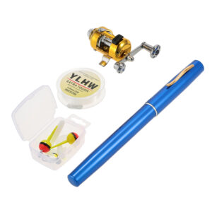 Fishing Rod Reel Combo Set Mini Telescopic Portable Pocket Pen Fishing Rod Pole + Reel Aluminum Alloy Fishing Line Jig Hooks
