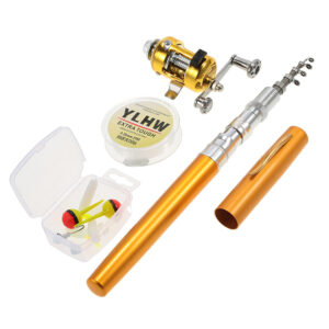 Fishing Rod Reel Combo Set Mini Telescopic Portable Pocket Pen Fishing Rod Pole + Reel Aluminum Alloy Fishing Line Jig Hooks