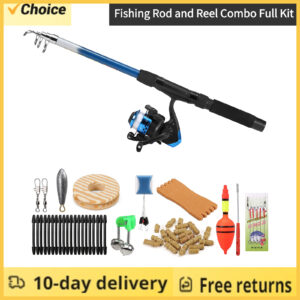 1.8M Fishing Rod and Reel Combo Full Kit With Lures Swivels Bell Float Hair Rigs For Outdoor Fishing Accessories