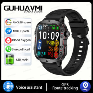 2024 For Huawei Xiaomi Rugged Military GPS Smart Watch Men Bluetooth Call AI Voice Sports Tracker Waterproof Fitness Smartwatche