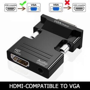 Male to Female HDMI-compatible to VGA Adapter HD 1080P Audio Cable Converter For PC Laptop TV Box Computer Display Projector