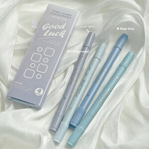 4Pcs Gradient Double-Headed Highlighter Set Color Marker Pen Hand Account Stationery School Office Supplies