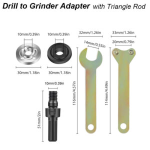 Angle Grinder Adapter For Electric Power Drill Converter Attachment Flange Nut Parts Set Connect Rod Disc Wheel Arbor Mandrel
