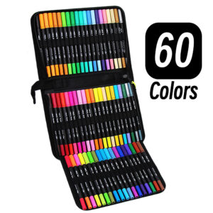 LOLEDE 60 Colors Double Head Markers Tip Art Supplies Drawing Brush Pen Colors Set For Gift Pens Pencils Writing Office School