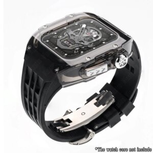 Luxury Glacier Case For Apple Watch Ultra 2 49mm Silicone Band For iWatch Series 8 7 6 5 4 SE 45MM 44MM Transparent Mod Kit