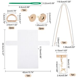DIY Knitting Crochet Bags Kit Mesh Plastic Canvas Sheets Ribbon Set for DIY Craft Shoulder Bags Accessories Tool with Knitting
