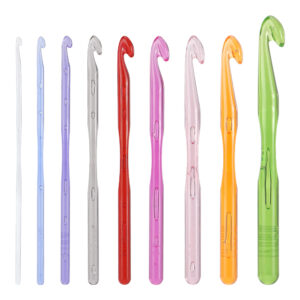 9 Pcs Crochet Hooks Set, Ergonomic 3-12mm Crochet Hooks for Chunky Yarn, Knitting & Crochet Supplies for Beginners DIY Crafts