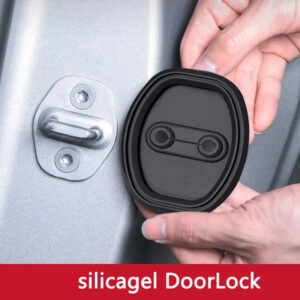 4pcs Car Door Mute Damping Cushion Silicone Door Lock Buckle Car Door Anti-collision Protective Cover Fengshi