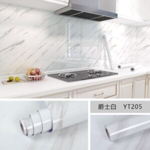 20M Marble Self Adhesive Waterproof Wallpaper for Kitchen Cabinet Oil Proof Mould Proof Modern Style Bathroom Wall Sticker