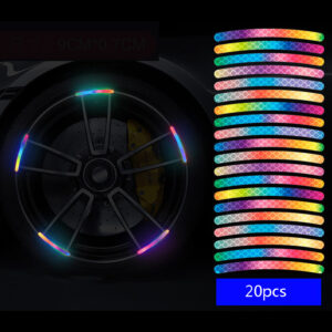 40pcs Car Wheel Hub Reflective Sticker Tire Rim Reflective Strips Luminous Night Sticker Car Accessories Fengshi