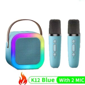 K12 Bluetooth Karaoke Machine Portable 5.3 PA Speaker System with 1-2 Wireless Microphones Home Family Singing Children’s Gifts
