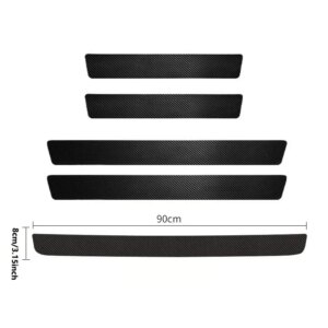 5pcs/4pcs set Carbon Fibre Threshold Protection Strip Universal Anti-scratch and Anti-collision Door Decorative Strip Sticker