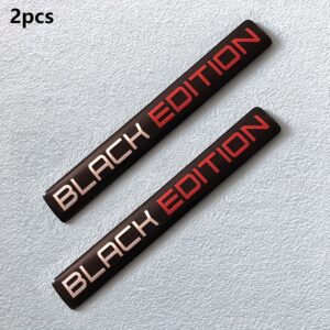2PCS Black Edition 3D Car Body Badge Limited Edition Sticker Trunk Fender Emblem Decal Accessorie For Car Motorcycle Bike