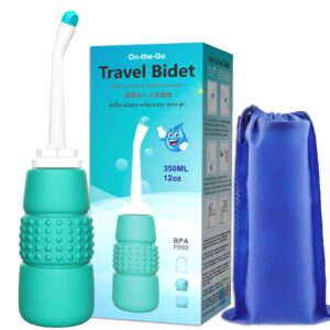 Portable Travel Bidet Handheld Personal Sprayer Mini for Toilet 350ML Eva Bottle Water Capacity with Extra Long Nozzle
