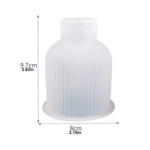 Sweet Round Stripe Vase Silicone Mold Plaster Epoxy Resin Candle Jar Casting Molds Home Decor DIY Storage Box Crafts Making