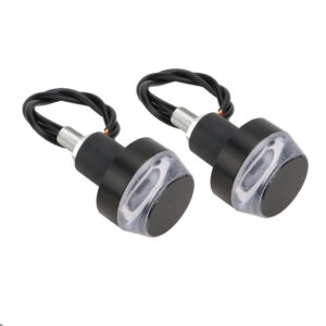 Motorcycle Handlebar End Turn Signal Light LED Colorful Flash Lighting Warning Side Marker Lamp Universal For Handle Grip Bar