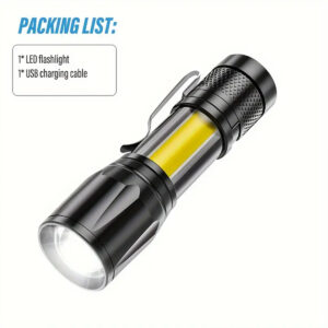 1/3/PCS Mini LED Flashlight COB+XPE Portable Flashlight Camping Light Zoomable Focus Light Tactical Flashlight with Pen Clip